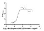 Measured by its binding ability in a functional ELISA. Immobilized SARS-CoV-2-S1-RBD at 2 μg/ml can bind Biotinylated human ACE2, the EC50 is 4.599-8.322 ng/ml.