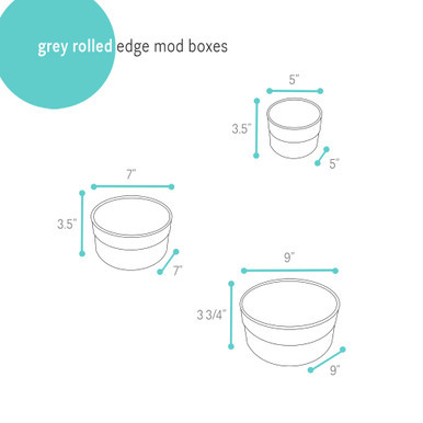 Image of Grey Rolled Edge Mod Boxes