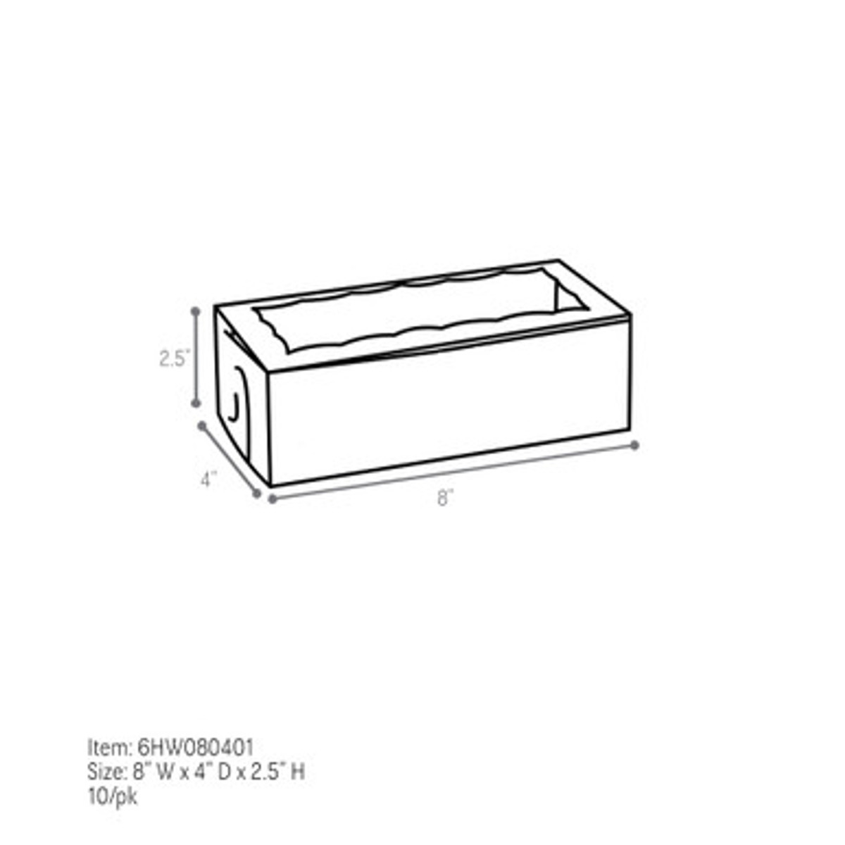 8 x 4 x 2.5in.