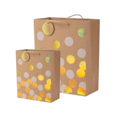 Image of Gold Dot Kraft Gift Bags