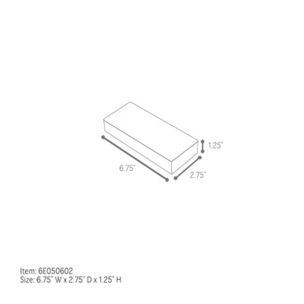 6.75 x 2.75 x 1.25in.