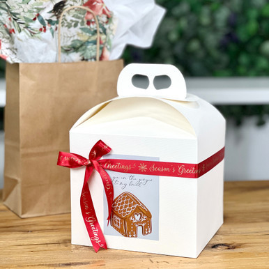 Image of Ivory Linen Cake Box