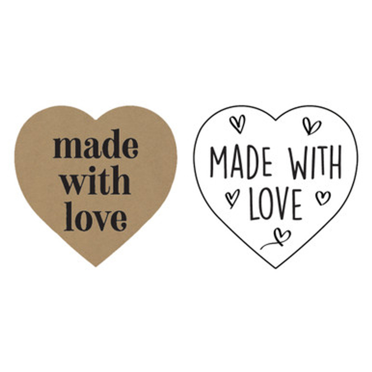 Image of Made with Love Heart Stickers
