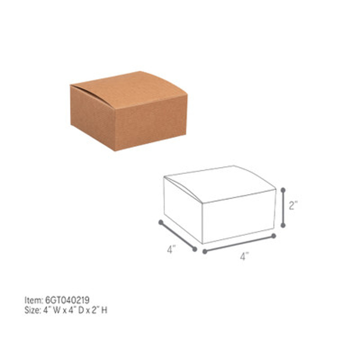 4 x 4 x 2in. - Kraft Pinstripe