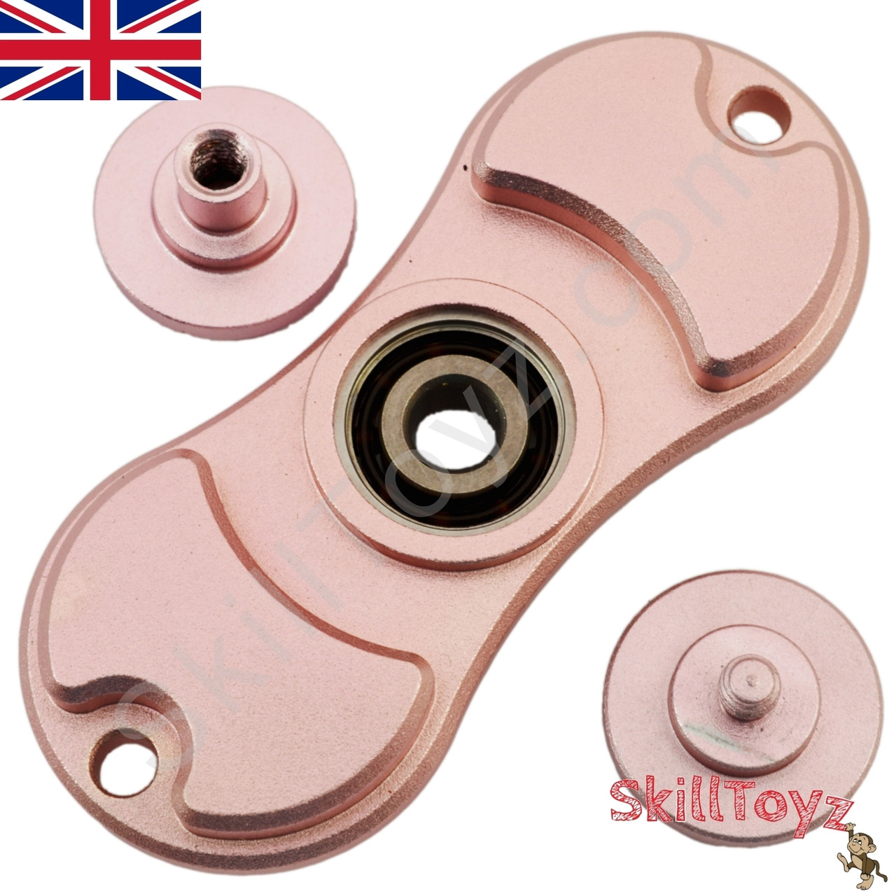 2017 Aluminium Alloy 360 Degree Rotation EDC Hand Spinner Metal Fidget ADHD  Focus Ultra Durable Copper Tri-Spinner Fidget Toy, Pink 