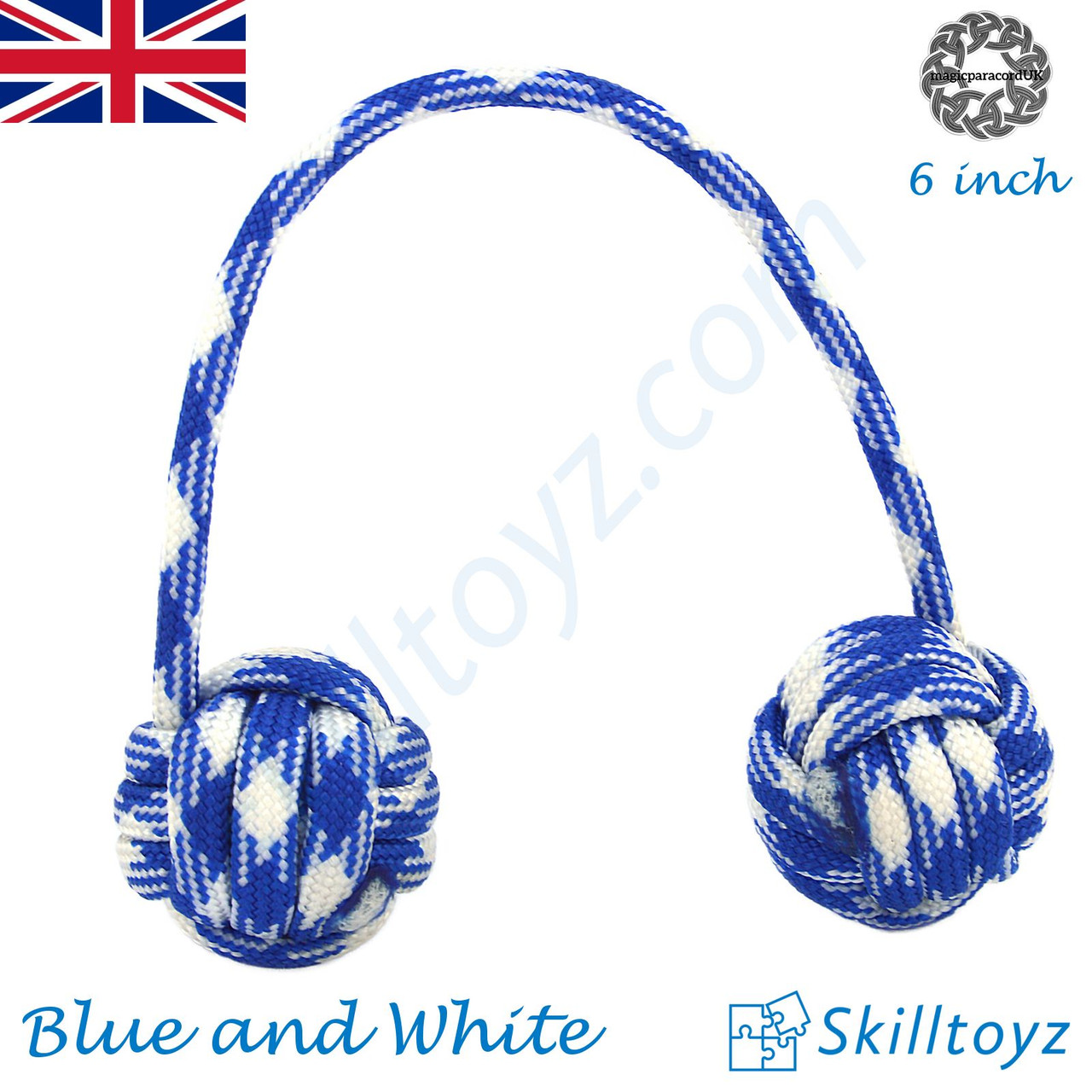 Buy Monkey Fist Paracord Begleri 6 Inch long Blue and White