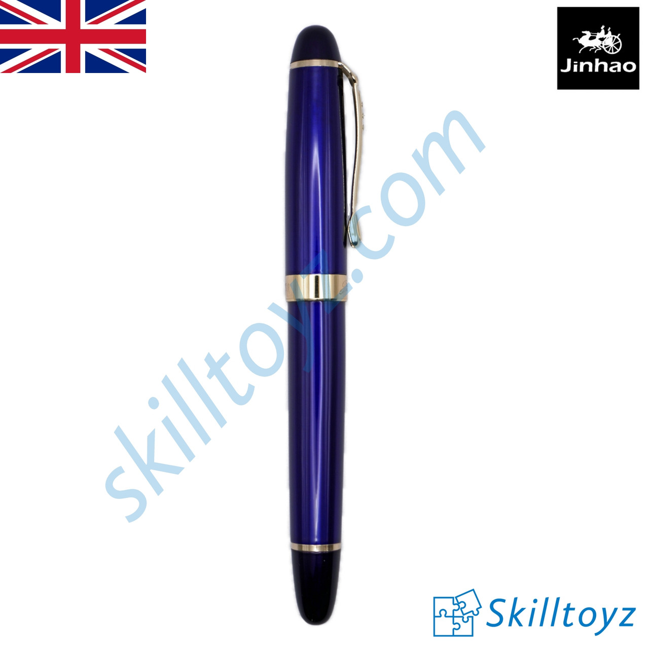 Jinhao x450 Fountain Pen Blue Gloss + 5 free ink cartridges SkillToyz