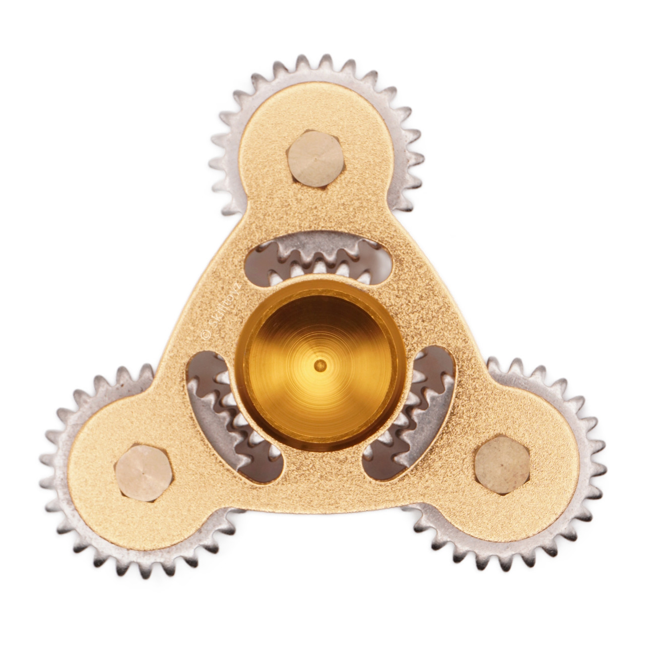 Fidget Spinner Metal Wheel Shaped Hand Toy, Father gift, Stress - Gold