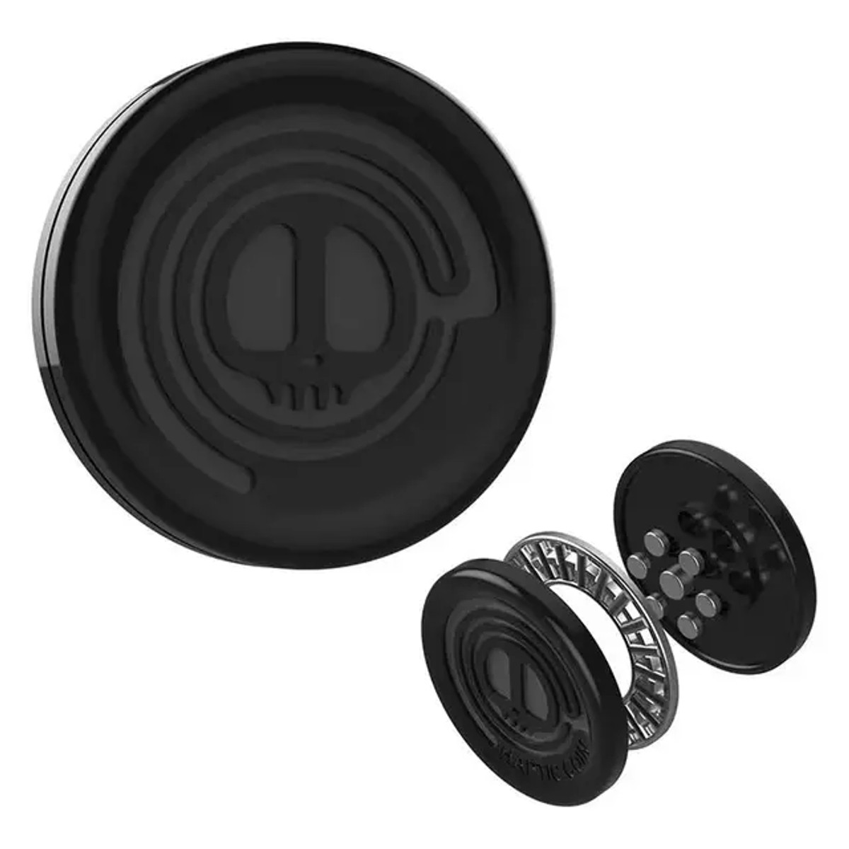 Round Magnetic Fidget Clicker Haptic Coin All Black - SkillToyz