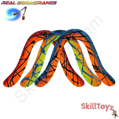 The Champ is a recreational boomerang made by Real Boomerangs of Australia. Each one is hand made and every boomerang is unique. Colours vary. This photo shows a few of the colours available. Each boomerang is allocated at random. 