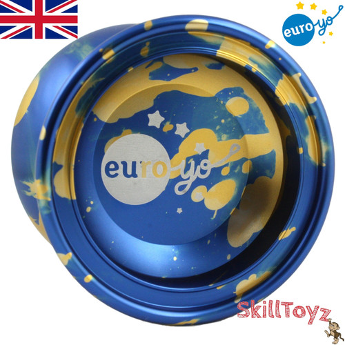 Euro-Yo Comet advanced trick unresponsive aluminium Yo-Yo - Blue with gold splash