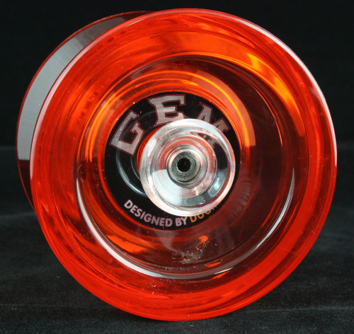 Duoman Gem translucent hub-stacked plastic Yo-Yo with a concave bearing - red