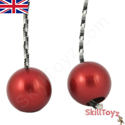 Assembled SkillToyz Vampire Edition Begleri with red Aluminium Beads and Grey camouflage type 275 Paracord. 