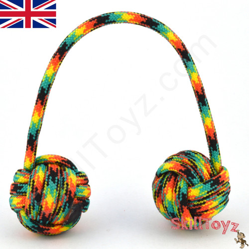 Monkey Fist Paracord Begleri 5 Inch Rasta Edition For sale at skilltoyz.com