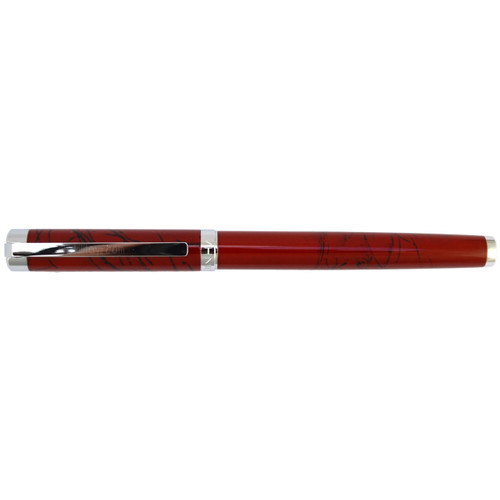 Jinhao FP-155 Fountain Pen Red Marbled edition F nib. Supplied with a free pack of 5 Jinhao ink cartridges!