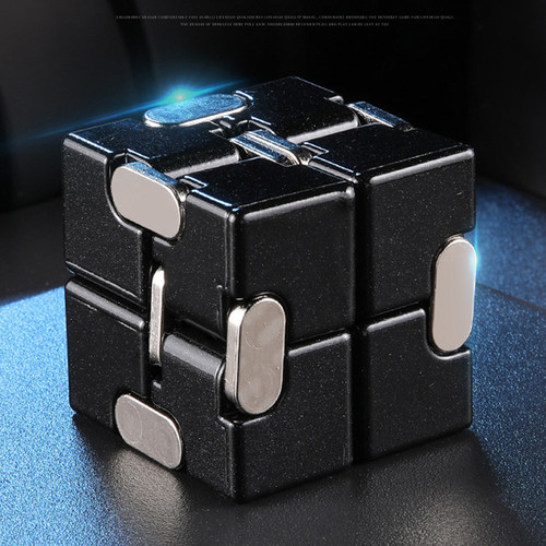 Premium Metal Infinity Fidget Cube Black