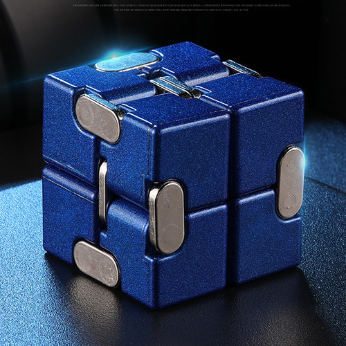 Premium Metal Infinity Fidget Cube Blue