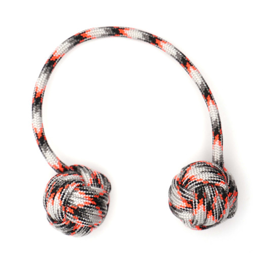 Monkey Fist Paracord Begleri 6 Inch Grey Neon Orange Edition