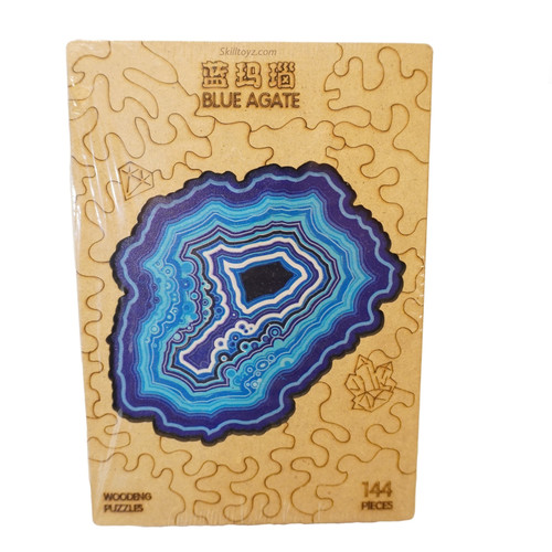 IQ Boxed Wooden Jigsaw Puzzle Blue Agate