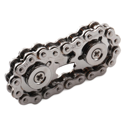 Metal Two Gears Bike Chain Fidget Gadget Small Silver