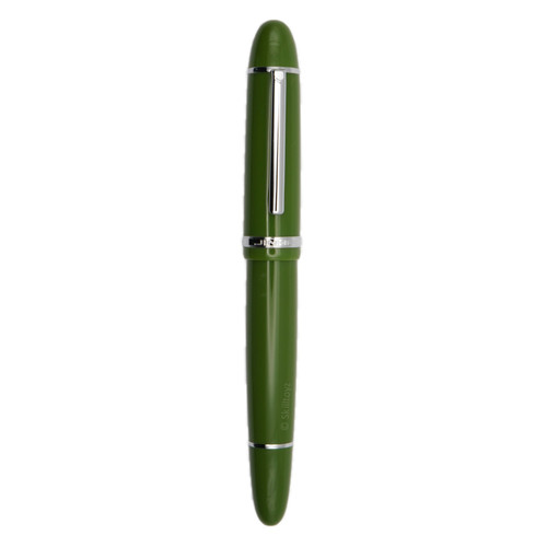 Jinhao 159 Fountain Pen F Nib Avocado Green with Chrome Metalwork + 5 free ink cartridges