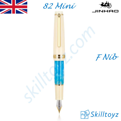 Jinhao 82 Mini Fountain Pen F Nib Haibao Blue Acrylic