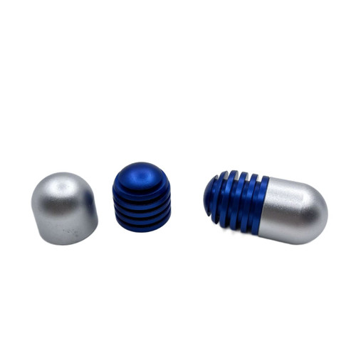 Fidget Clicker Magnetic Metal Capsule Silver and Blue
