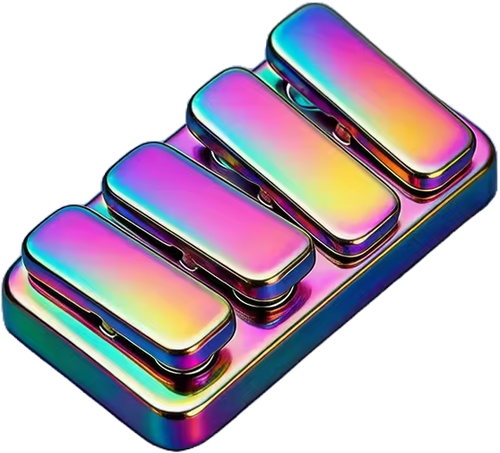 The Piano Magnetic Fidget Clicker Rocker 4 Key Rainbow