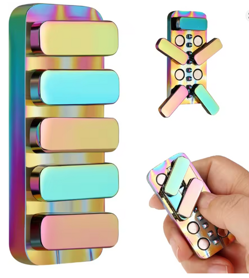 The Piano Magnetic Fidget Clicker Rocker 5 Key Rainbow