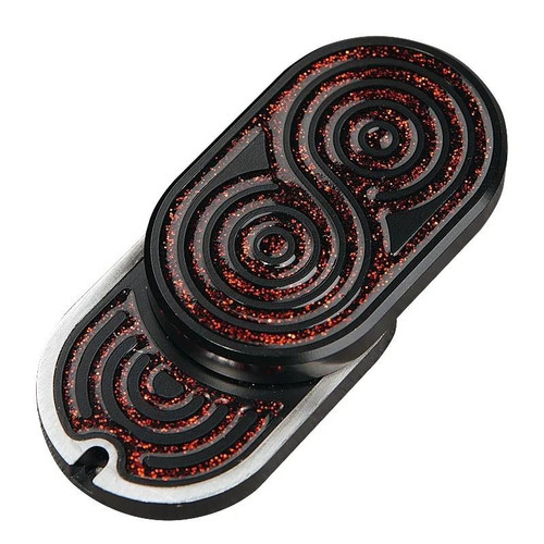 Blood Red Water Ripple Mechanical Fidget Slider Clicker 2 Layer Stainless Steel 