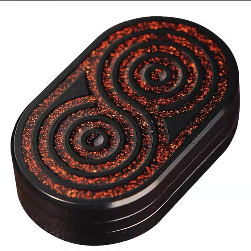 Blood Red Water Ripple Magnetic Fidget Slider Clicker 3 Layer Stainless Steel 