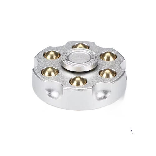Premium Revolver Finger Spinner Fidget Toy Silver & Gold