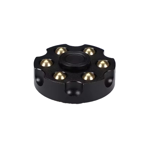 Premium Revolver Finger Spinner Fidget Toy Black & Gold