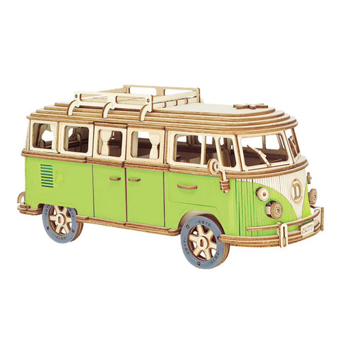 IQ Complex Wooden Model Kit Camper Van Green