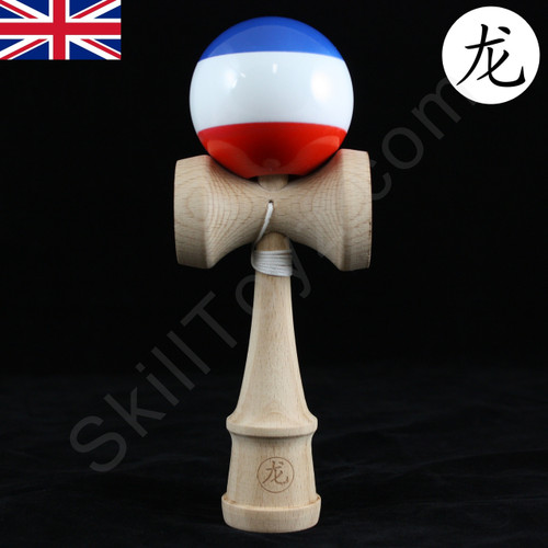 Dragon Wooden Kendama skill toy red-white-blue 'Revolution' Edition