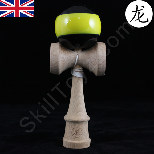 Dragon Beech wood Kendama black with yellow stripe 'Bee' Edition