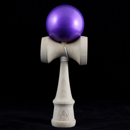 Dragon wooden Kendama with a metallic 'Purple Amethyst' painted ball (tama)