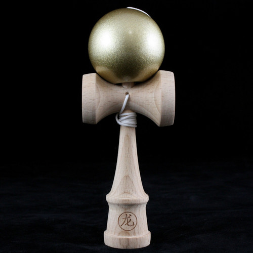 Dragon Baby Kendama Tiny playable wooden skill toy metallic gold