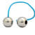 Begleri Polished Stainless Steel Beads with Type 325 Paracord Light Blue