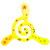 The Spiroboom beginners fun recreational outdoor park boomerang in yellow with hand painted finish.