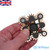 Metal Finger Fidget Spinner with Nine Brass Cogs Square - Black