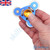 Metal Finger Fidget Spinner with Four Cogs - Blue