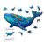 Wooden Jigsaw Puzzle Complex Large A3 Blue Whale