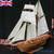 IQ Complex Wooden Model Ship Kit - Halcon Schooner Sailing Ship 1:100 Scale