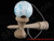 Dragon wooden Kendama traditional toy with a blue 'Aqua' patterned ball 