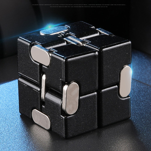 Premium Metal Infinity Fidget Cube Black - SkillToyz