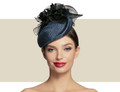 HEART-SHAPED COCKTAIL HAT - Black and Navy