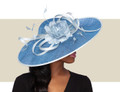 SOFIA FASCINATOR HAT - Cornflower and Light Blue