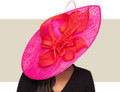 GIANNA FASCINATOR HAT - Hot Pink and Red