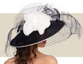 FELICITY HAT - Dark Navy Blue and Ivory